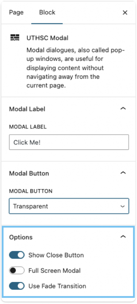 modal-options